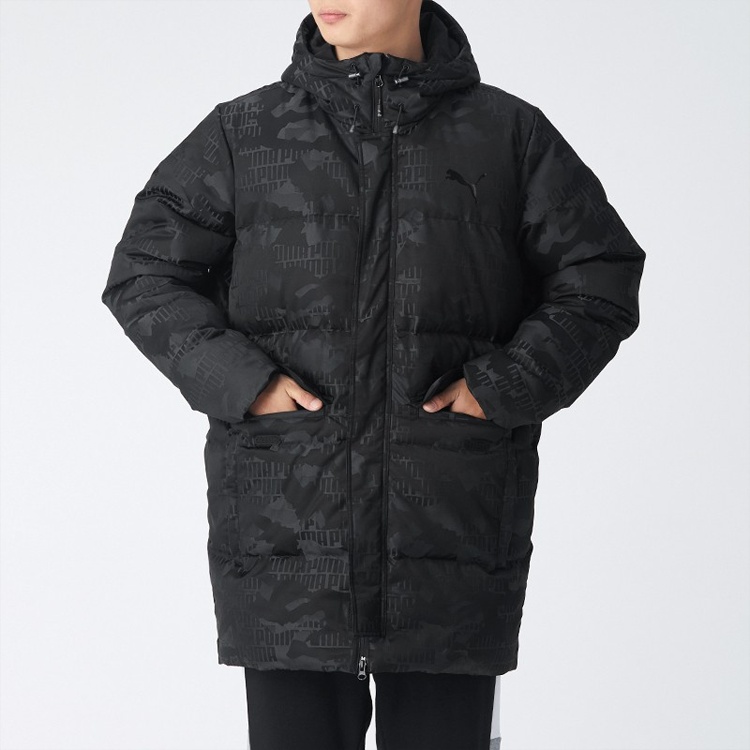 PUMA Camo Long Down Jacket 'Black' 585502-01 - 3