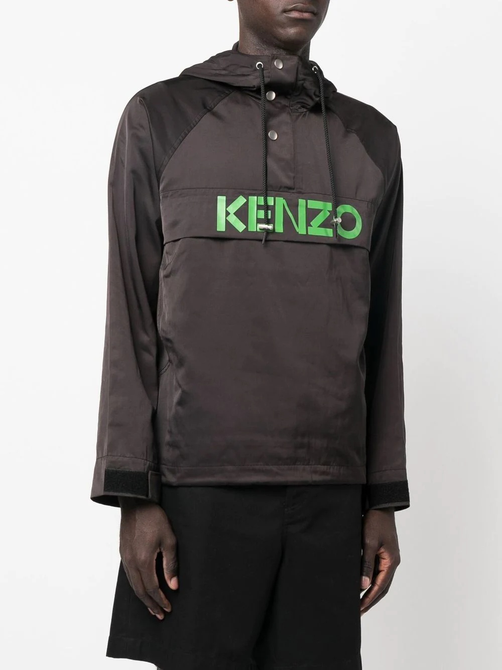 logo-print hooded satin jacket - 3