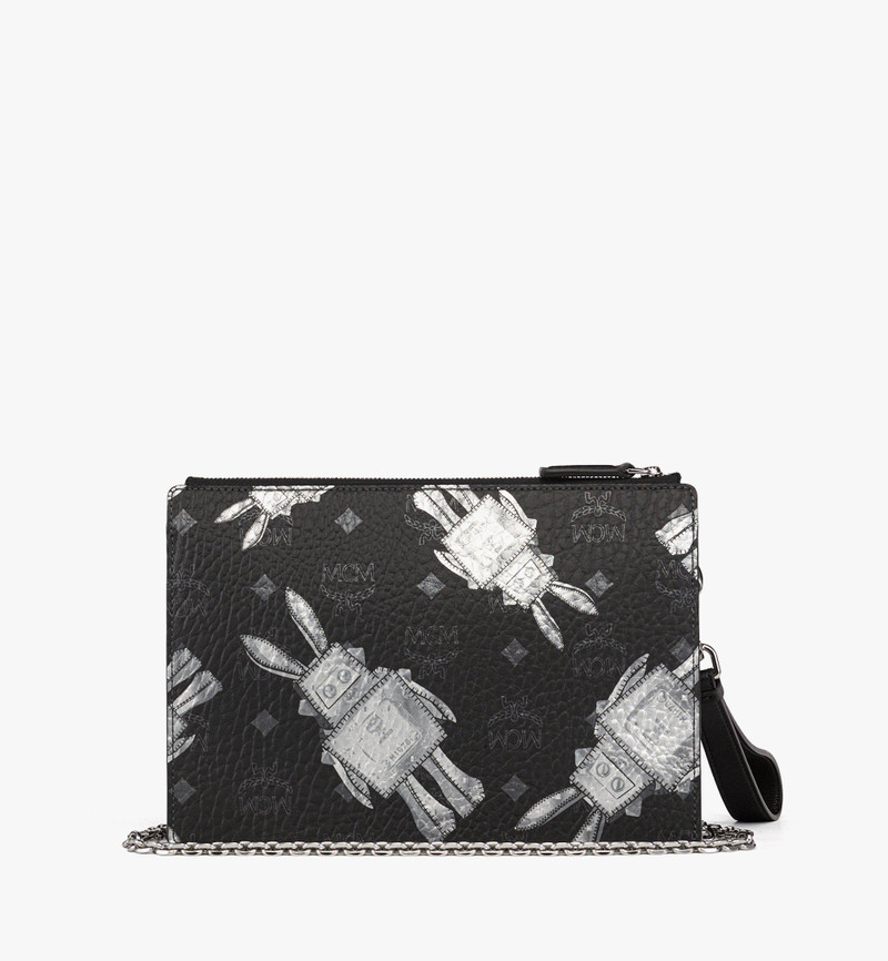 Wristlet Standing Pouch With Chain Strap in Rabot Visetos 5