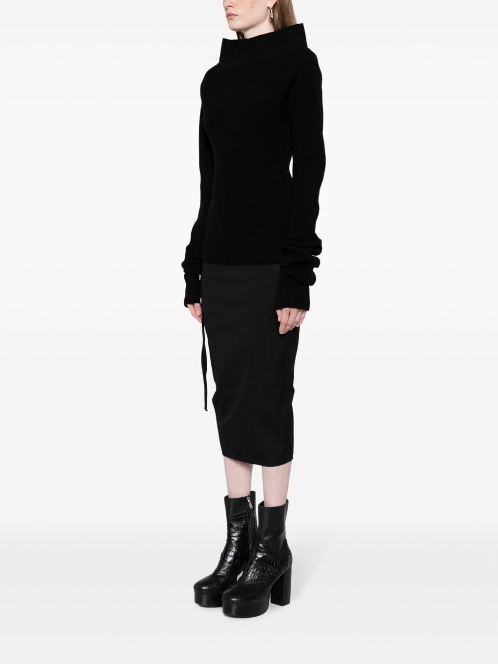 vertical-seamed ribbed-knit jumper - 3