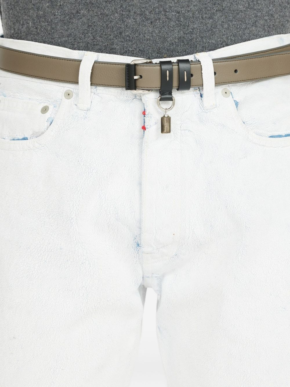 leather double-buckle belt - 4