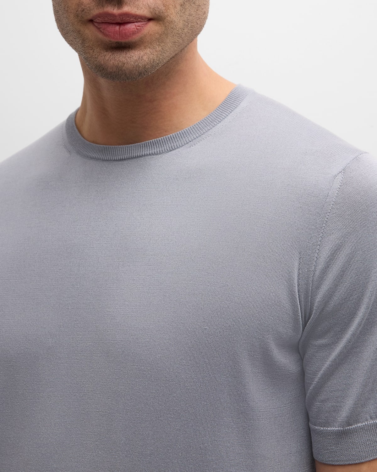 Men's Silk-Cotton Crew T-Shirt - 5