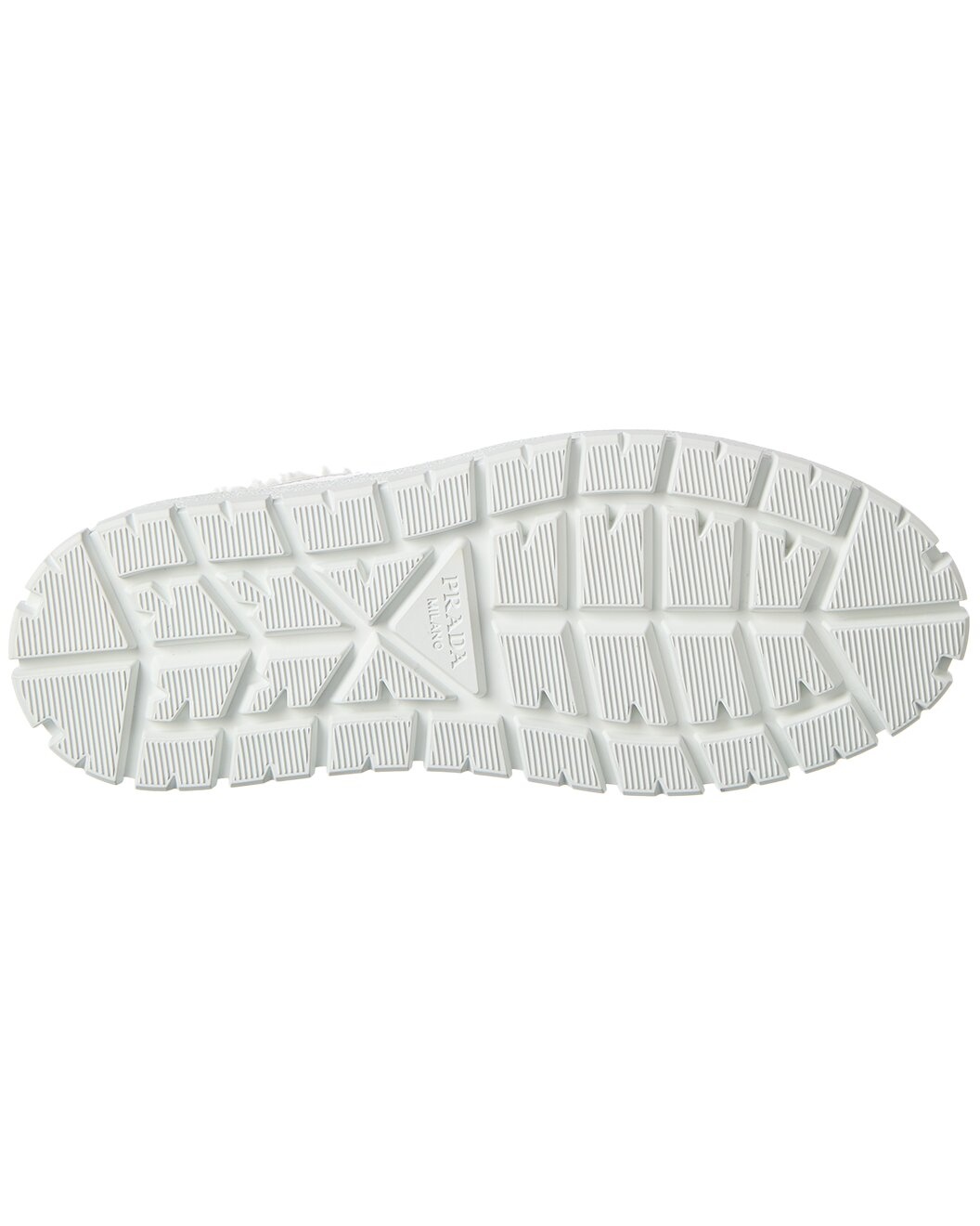 Prada Logo Leather & Shearling Platform Sneaker - 4