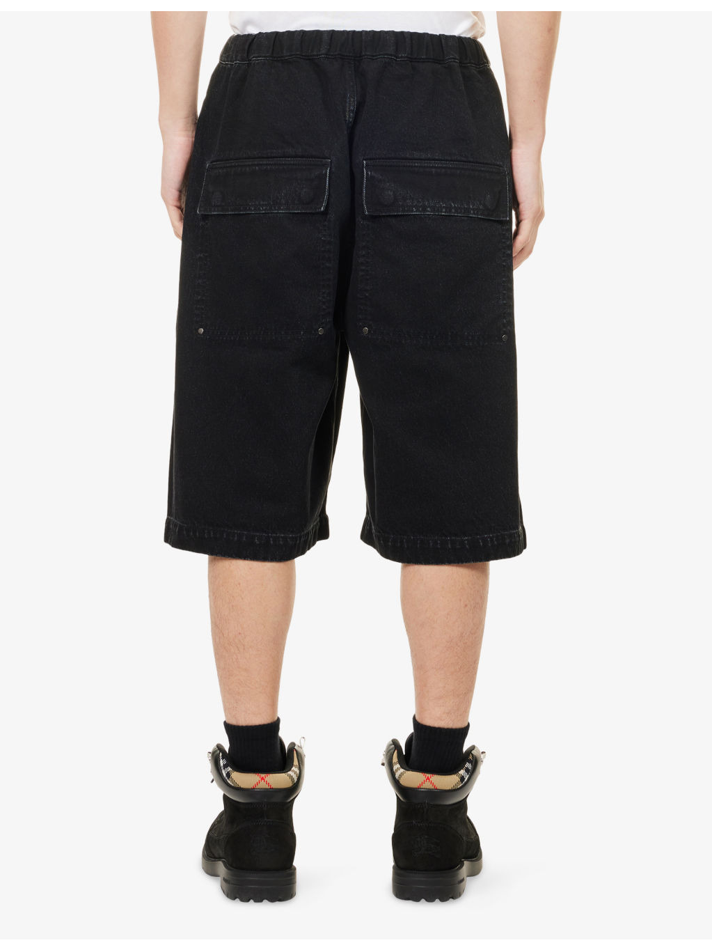 Faded-Wash Wide-Leg Denim Shorts - 4