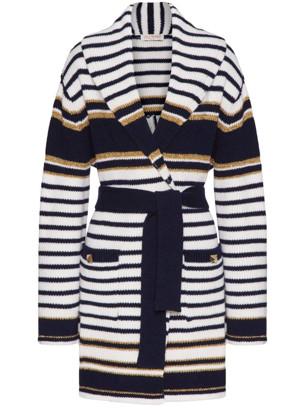 striped lurex cardi-coat - 1