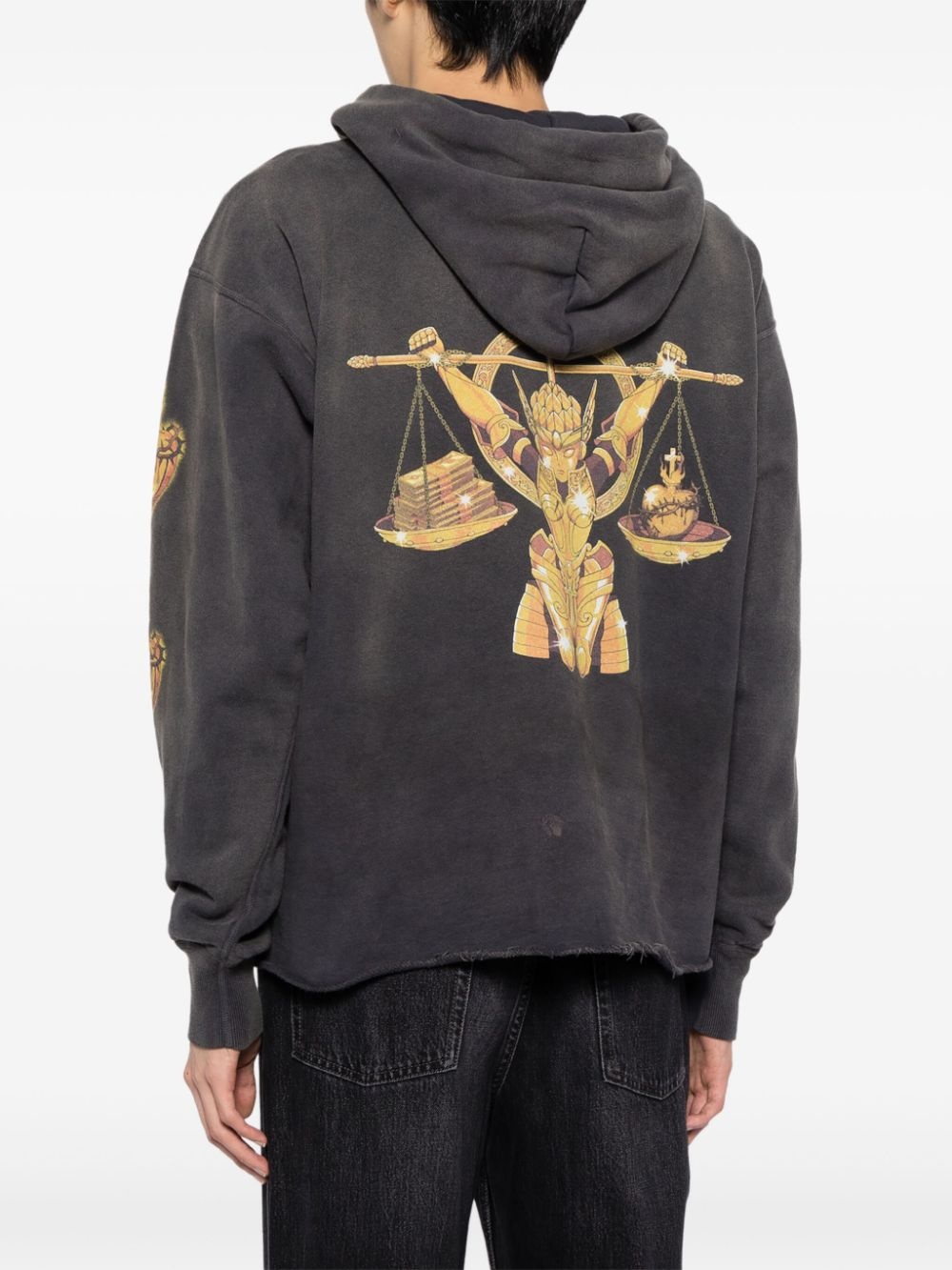 graphic-print cotton hoodie - 5