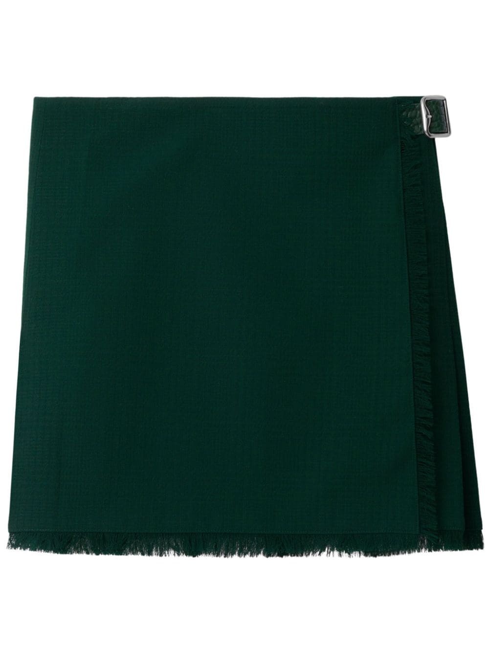 frayed-edge wool pleated skirt - 1
