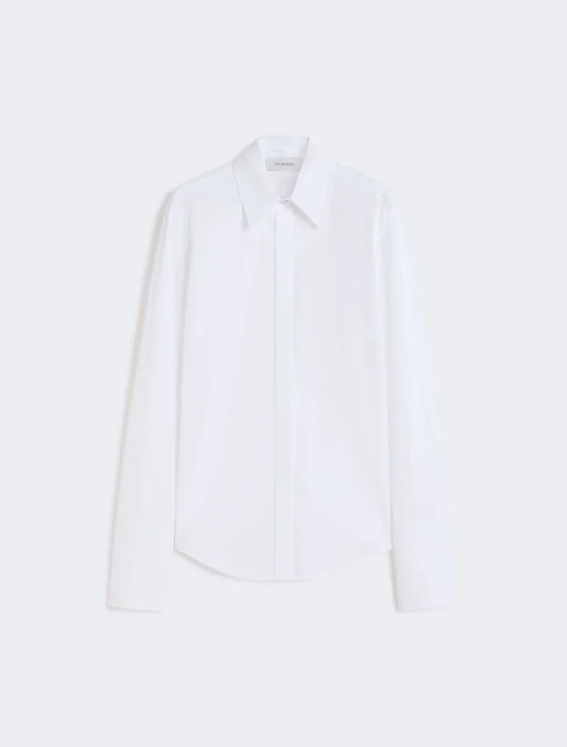 Cotton poplin shirt - optical white - 1