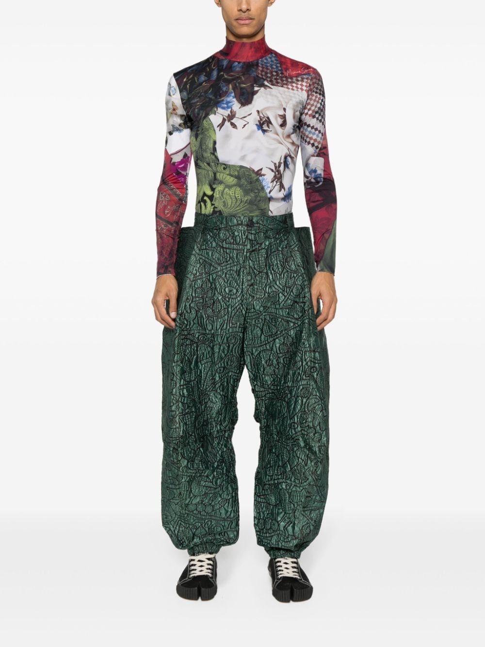 abstract-print trousers - 2