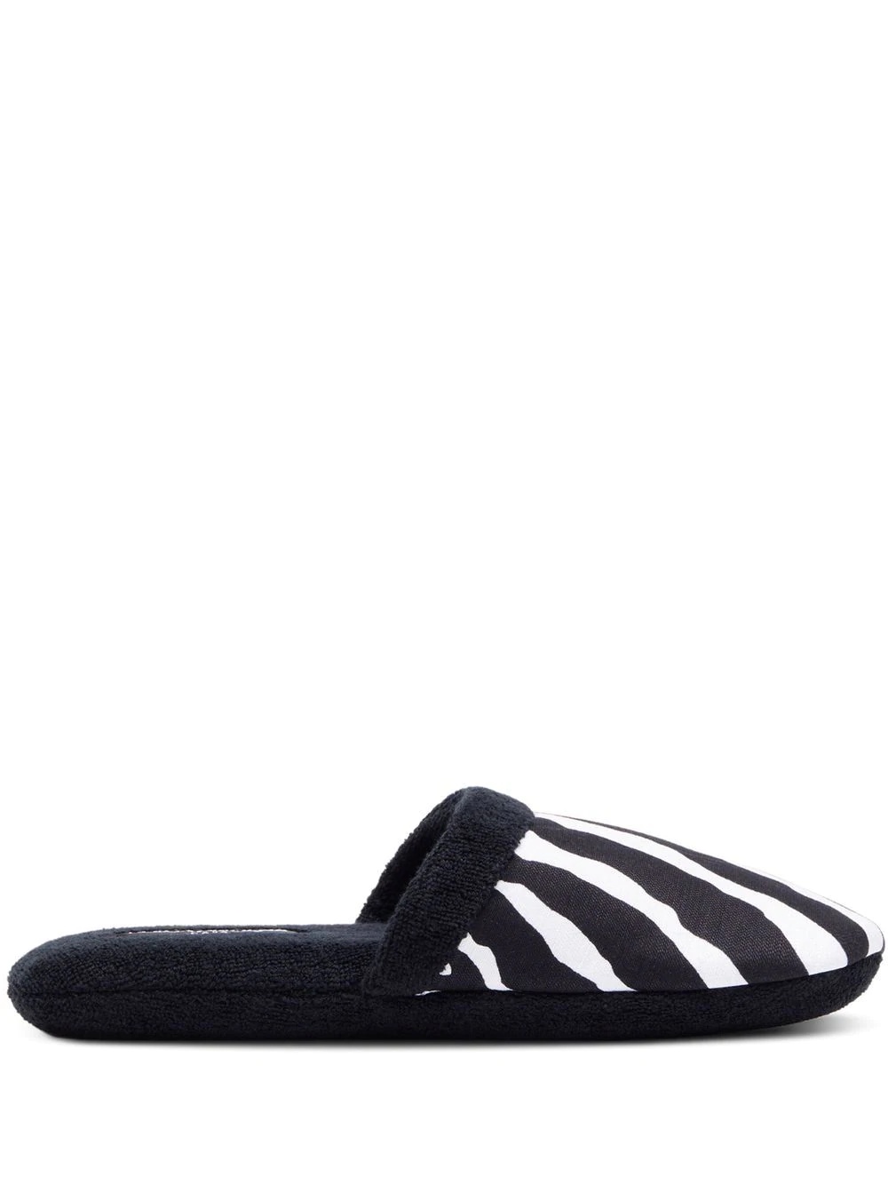 zebra-print terry-cloth slippers - 1