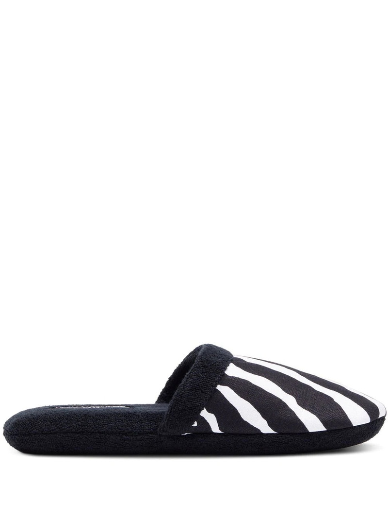 zebra-print terry-cloth slippers 1