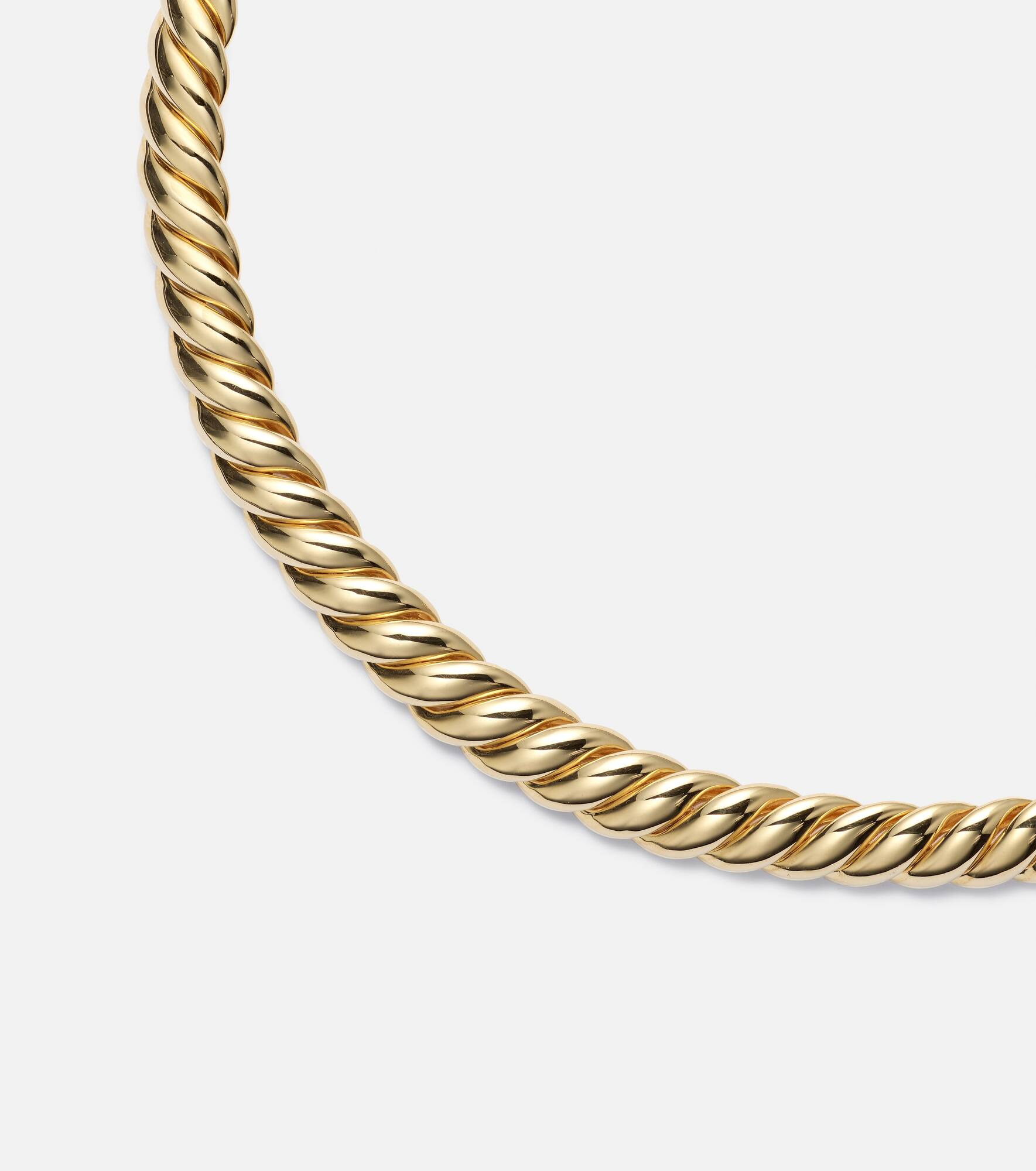 Sculpted Cable 18kt gold choker - 4