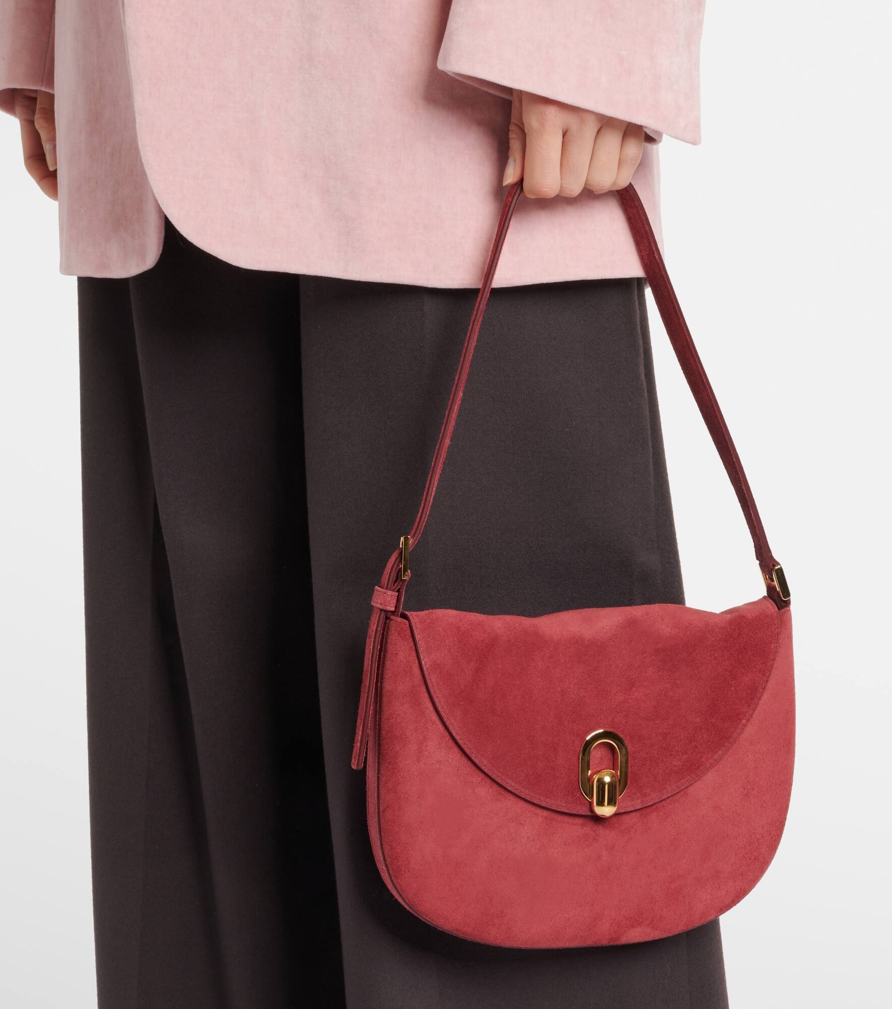 Tondo Small suede shoulder bag - 6