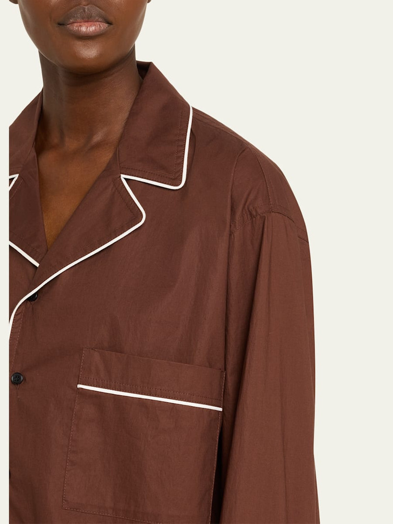 Cotton Long-Sleeve Pajama Shirt 5