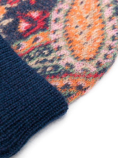 Etro floral-pattern mohair-blend beanie outlook