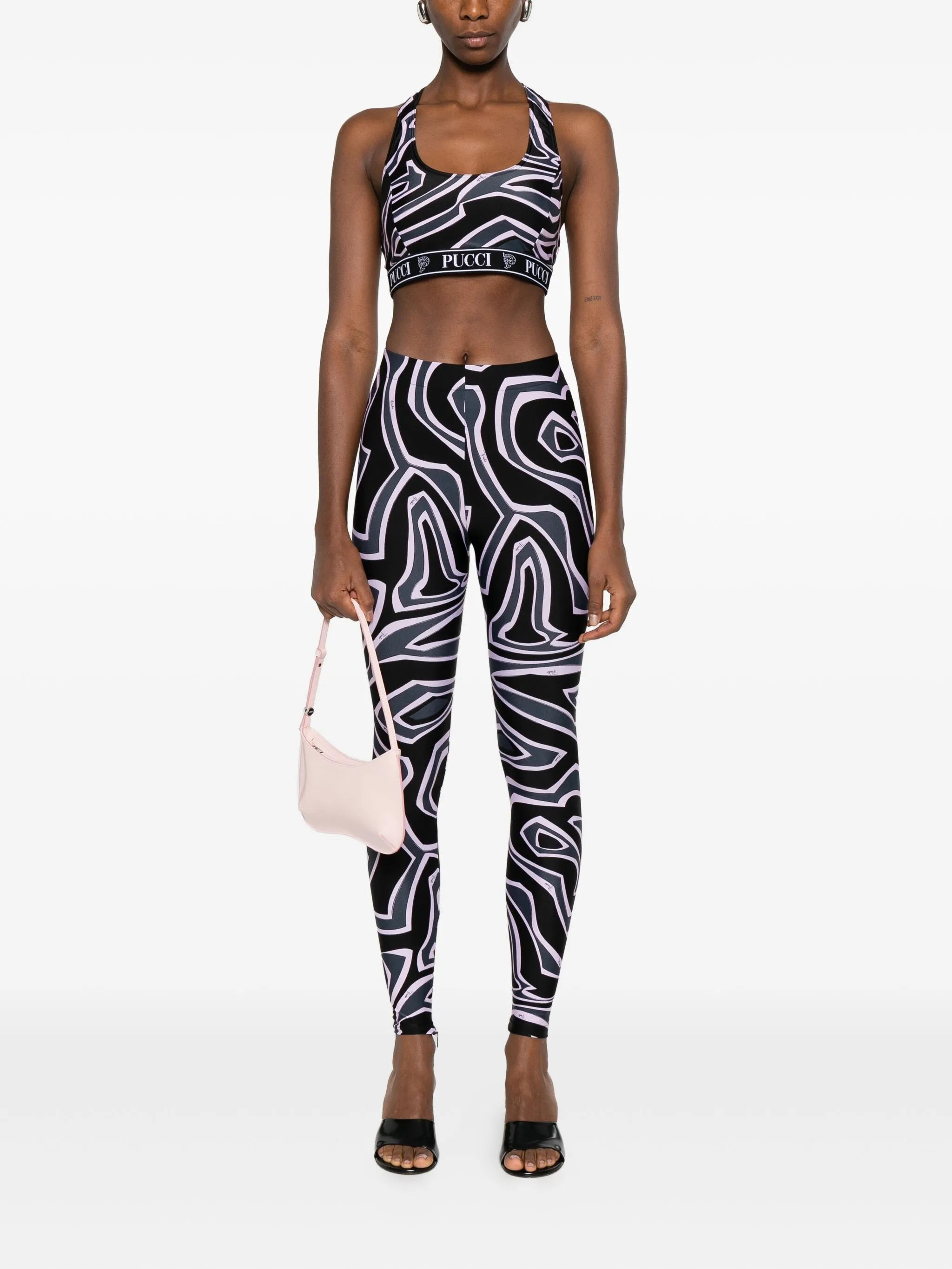 racer-neck print bra - 2
