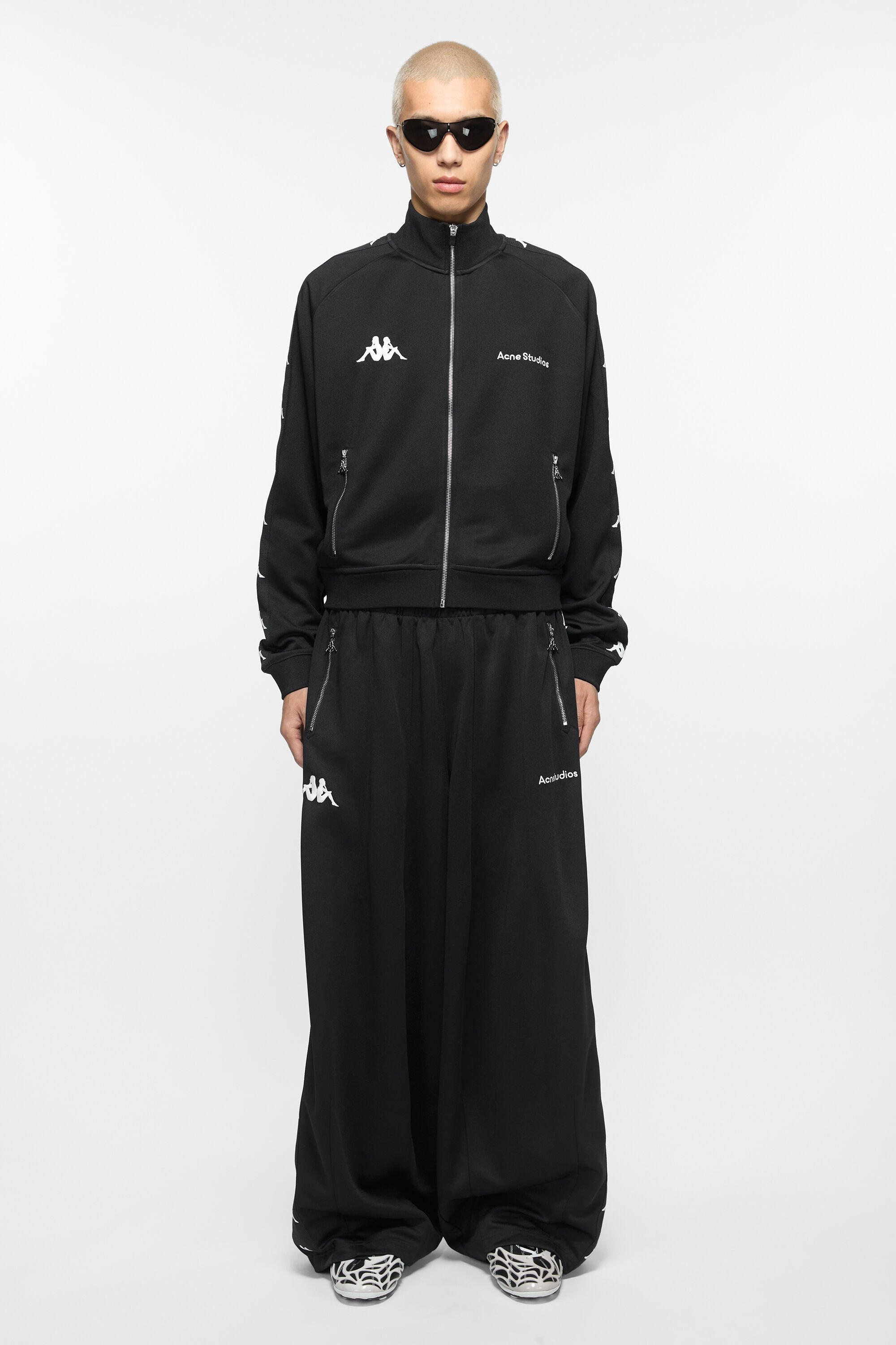Relaxed fit trousers - Acne Studios x Kappa - Black - 2