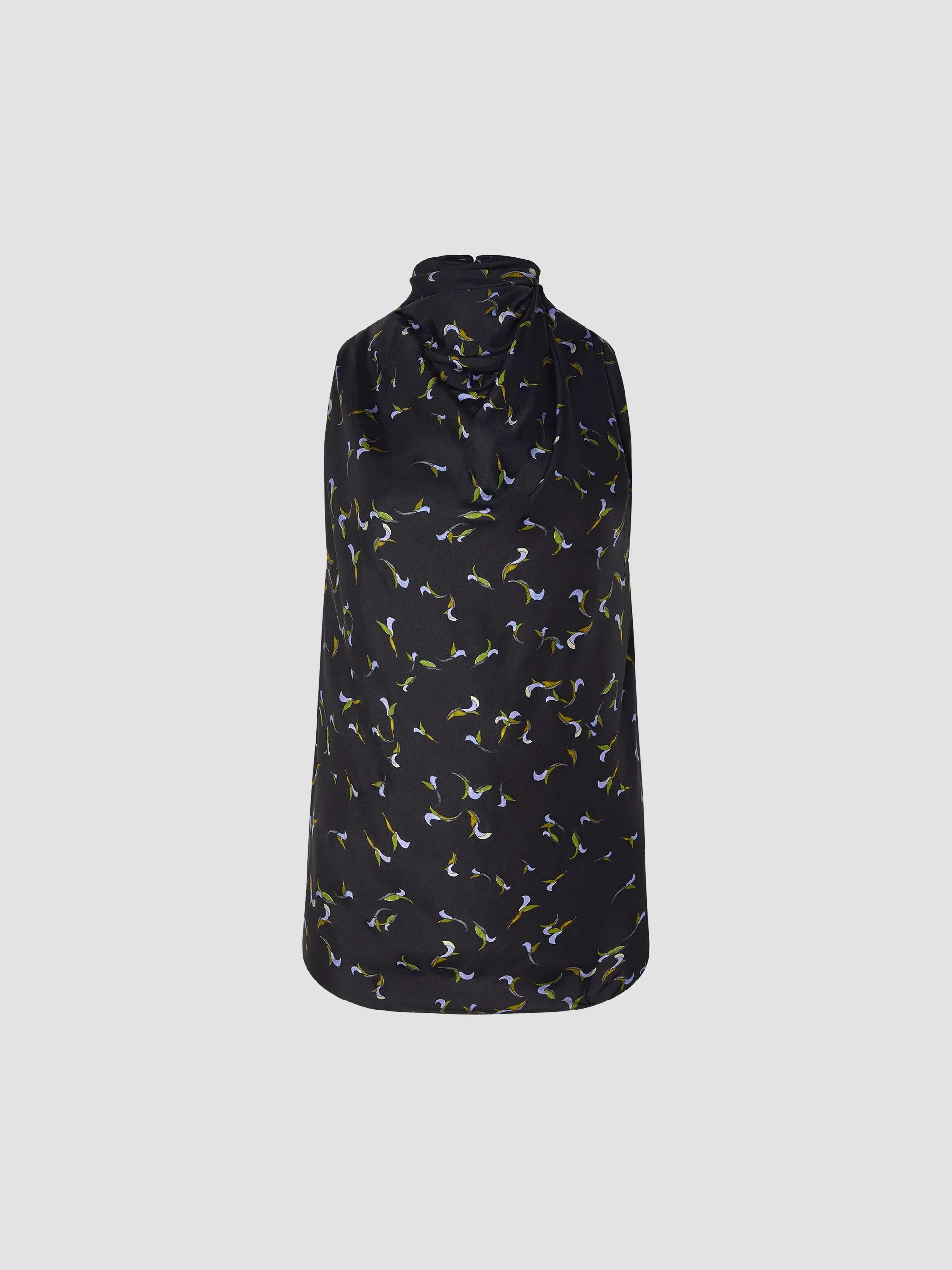 Women's Sleary Floral Halter Top - Black - 1