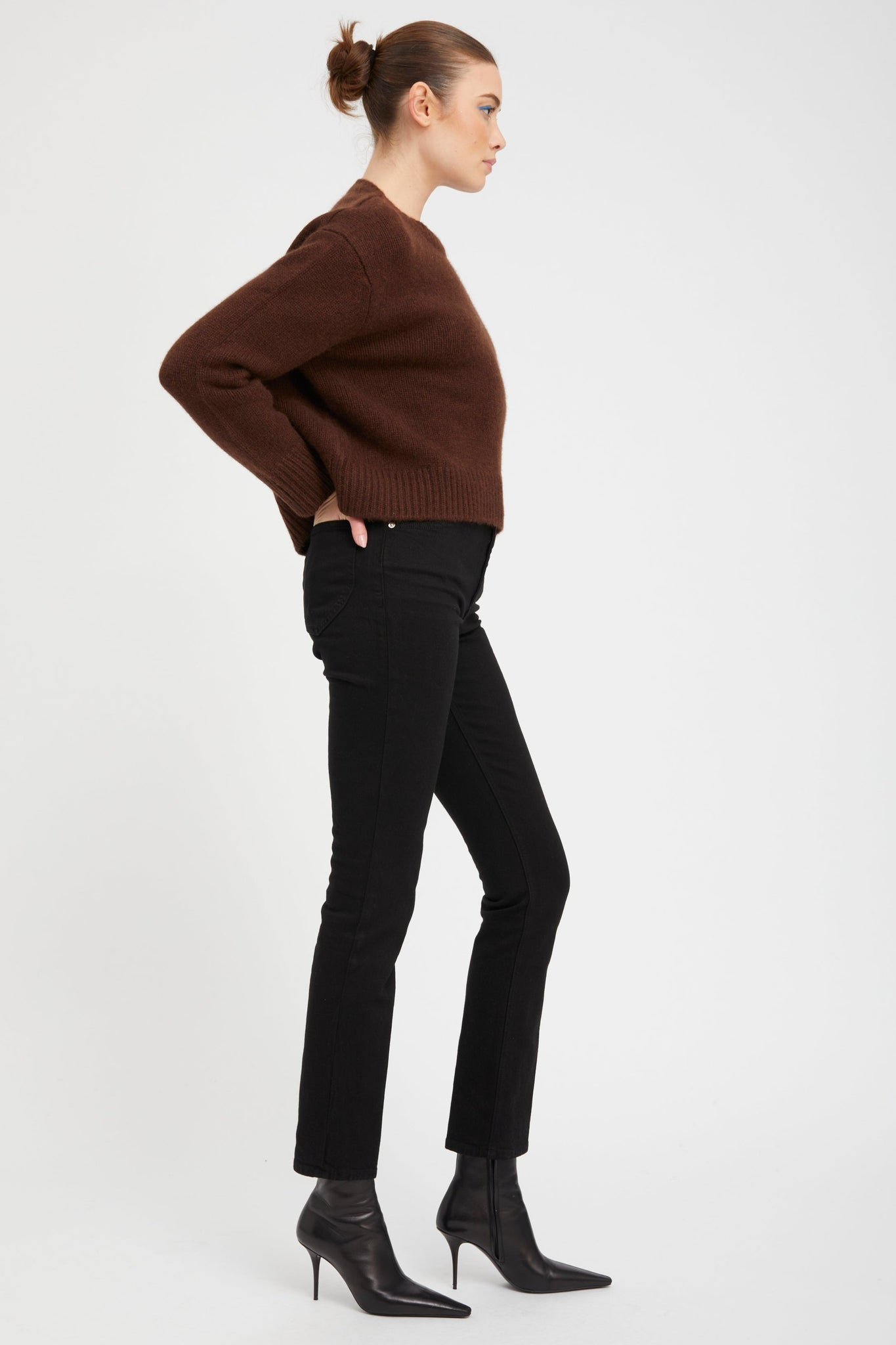 MOCHA HEAVY CASHMERE SWEATER - 4