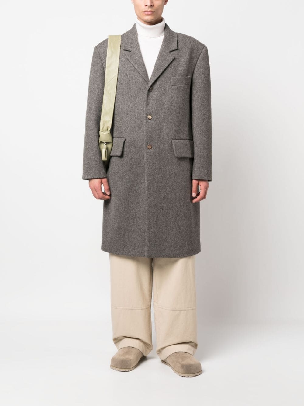 single-breasted wool coat - 2