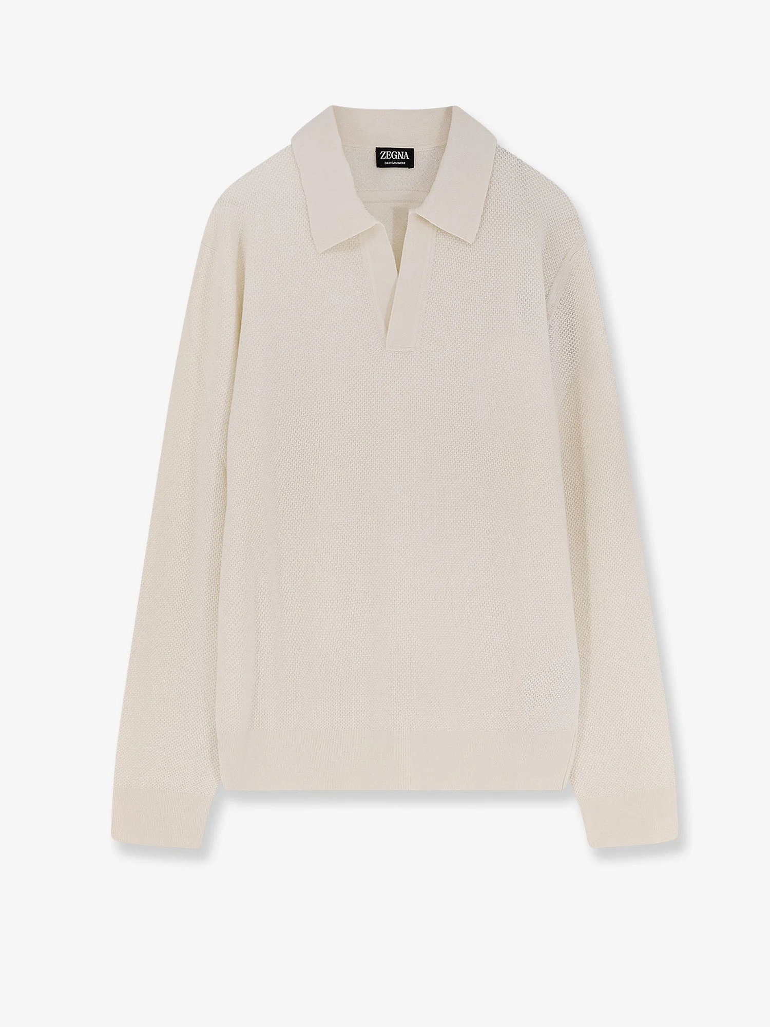 Zegna Jacquard Cashmere Polo Sweater - 1