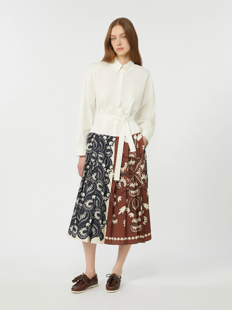 WEEKEND Max Mara Printed cotton and twill shirt dress - WHITE outlook