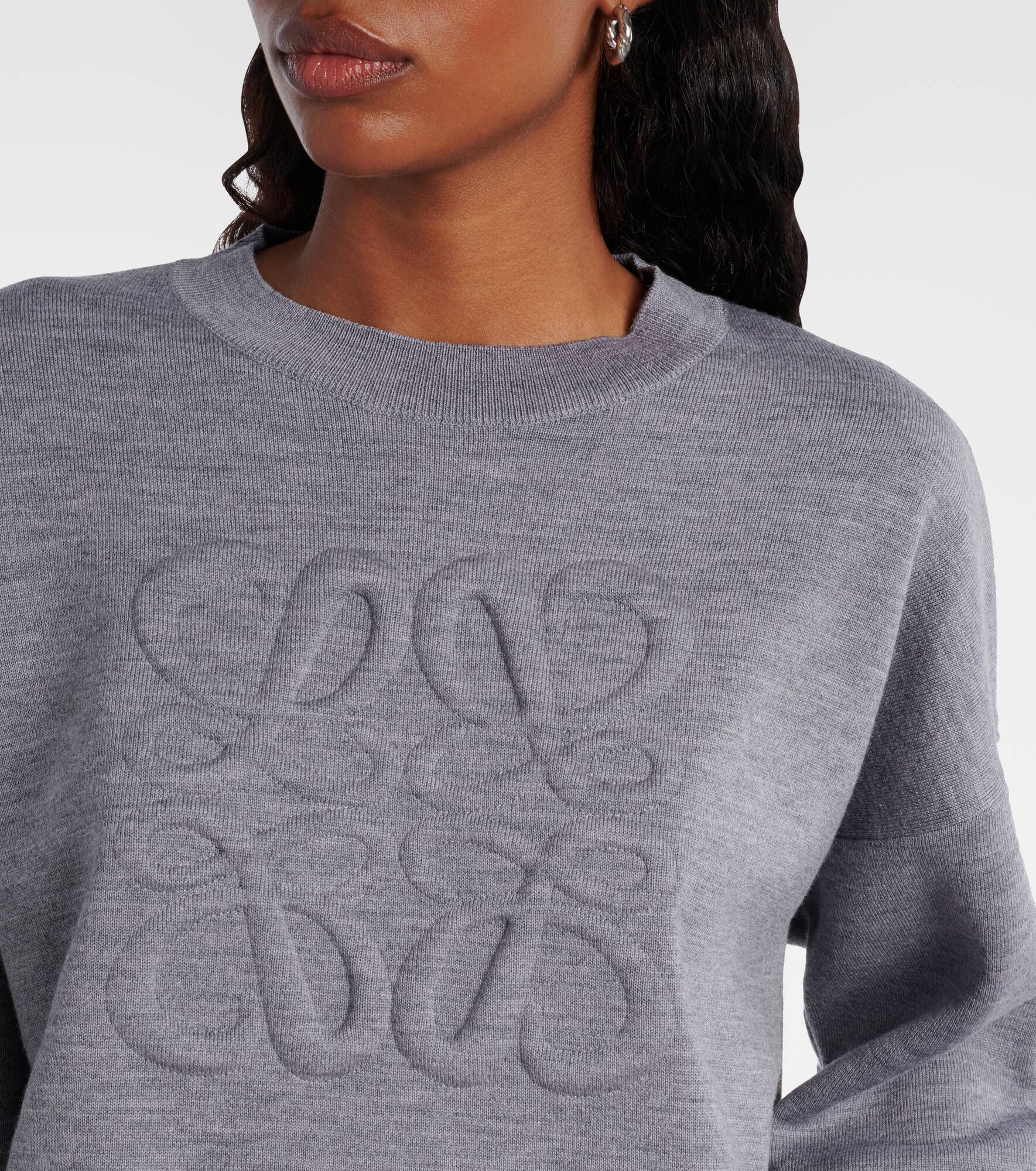 Anagram cropped wool-blend sweater - 4