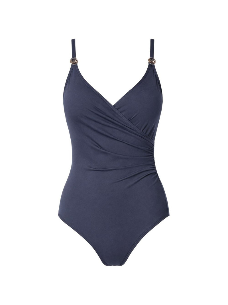 logo V-neck swimsuit 1