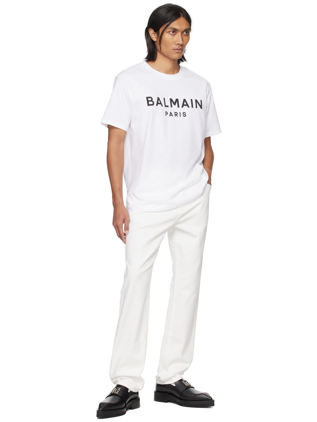 White Straight-Leg Jeans - 4