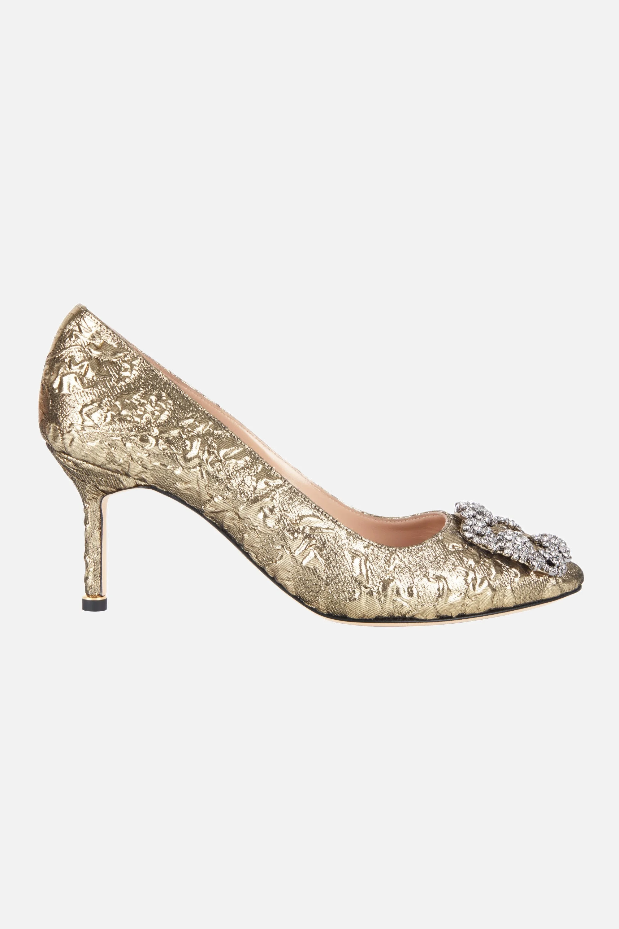 Hangisi Pump in Gold Double Warp Floral - 1
