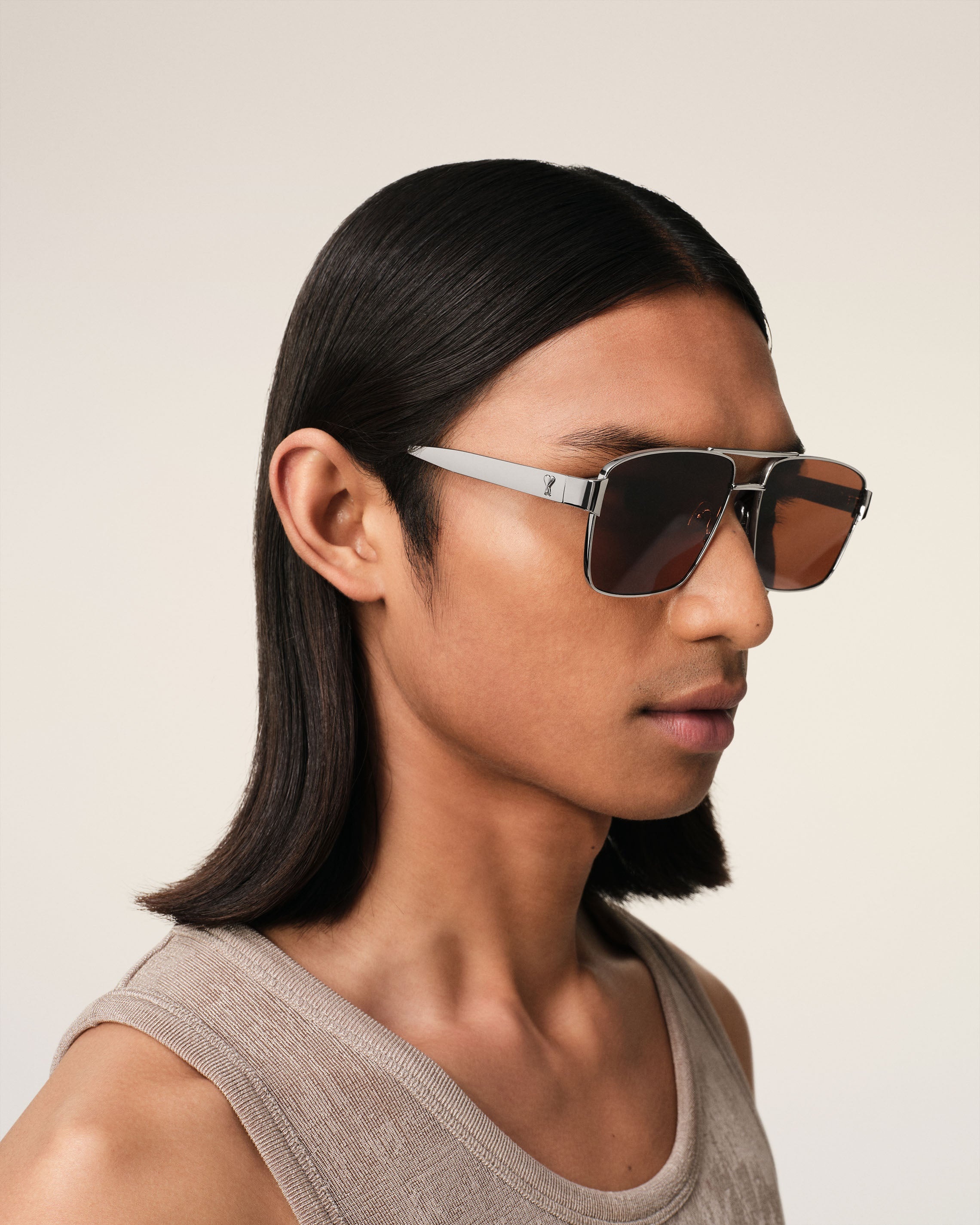 SILVER STAINLESS STEEL 75007 SUNGLASSES - 2