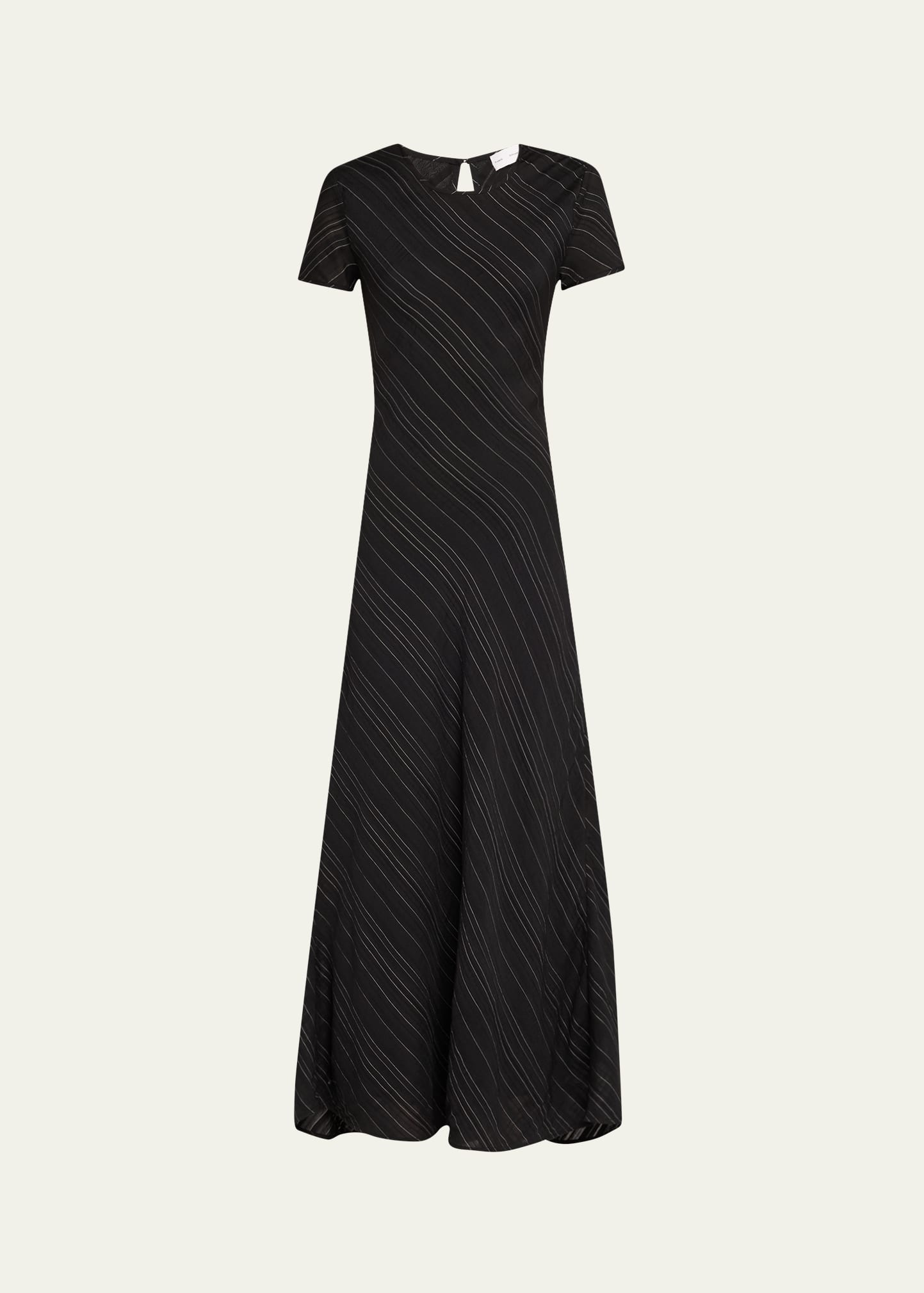 Joss Woven Stripe Short-Sleeve Maxi Dress - 1
