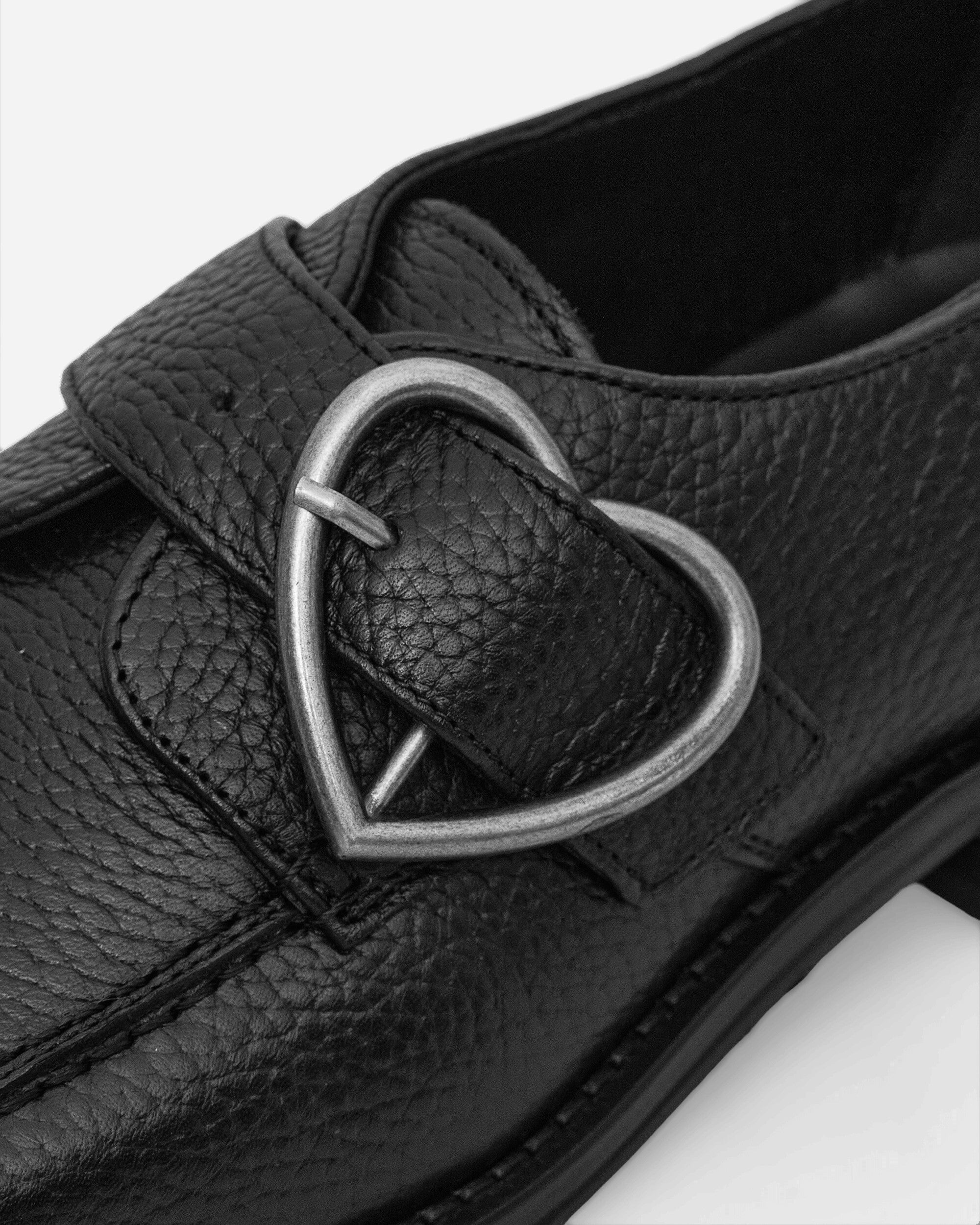 Women's Square Toe Buckle Loafers Black - 7