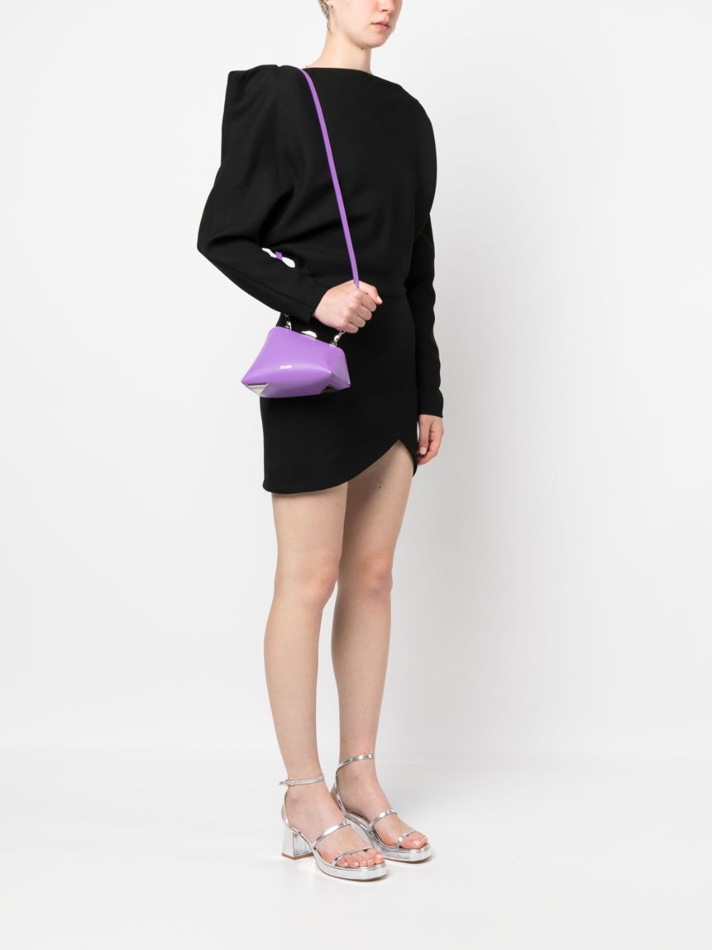 Midnight leather clutch bag - 2