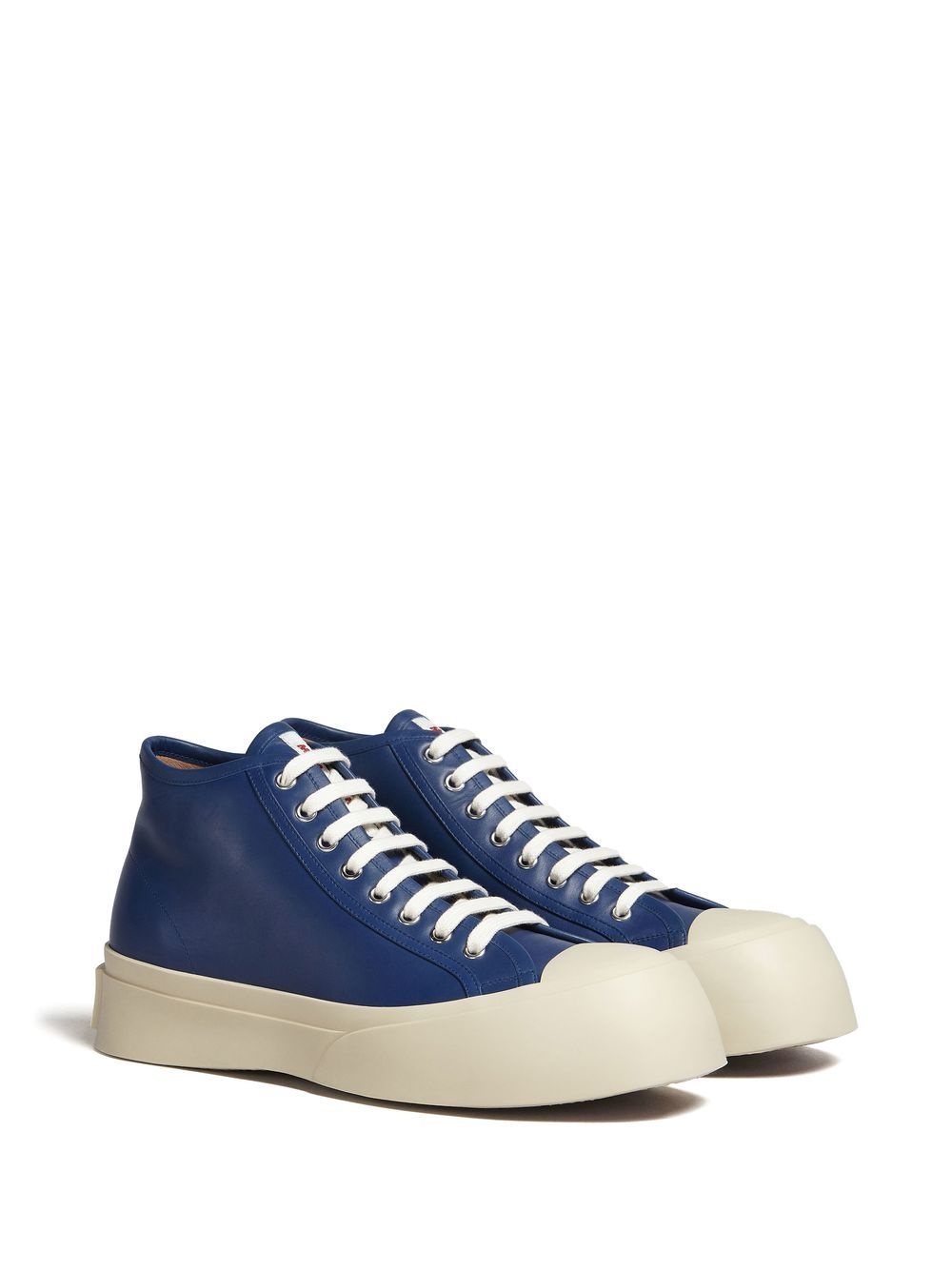 leather mid-top sneakers - 2