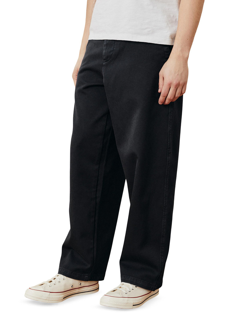 Men's Wide Twill Pants - Black 4