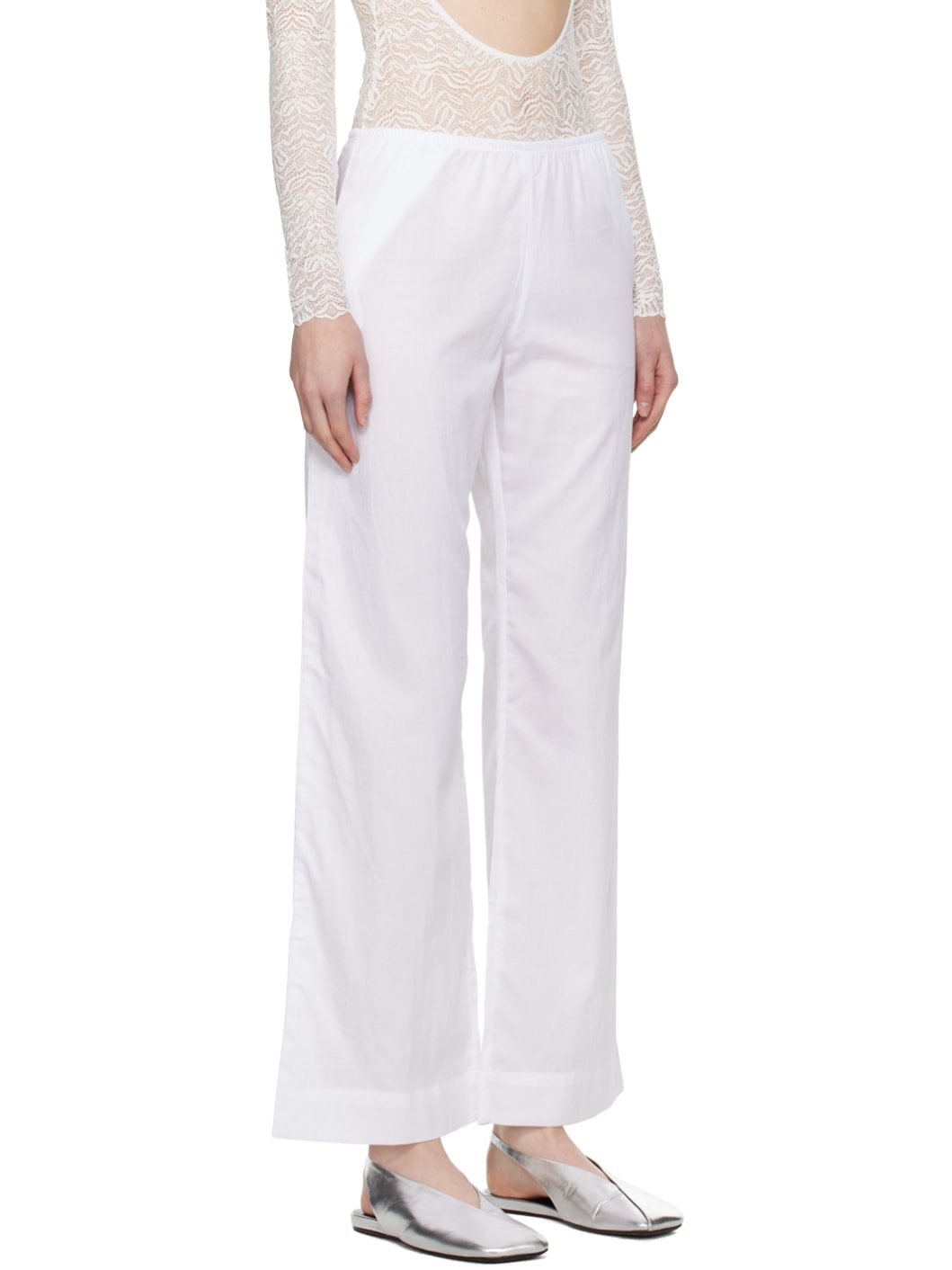 White Yoko Pocket Lounge Pants - 2