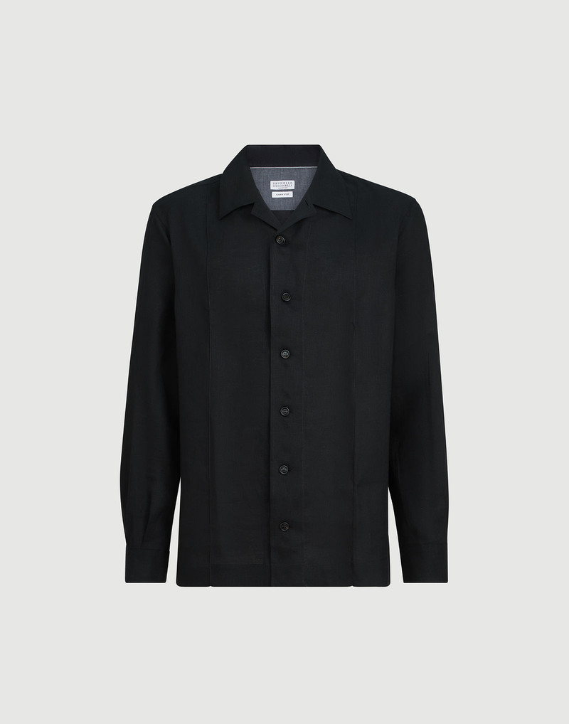 Linen easy fit shirt with Crête details 1