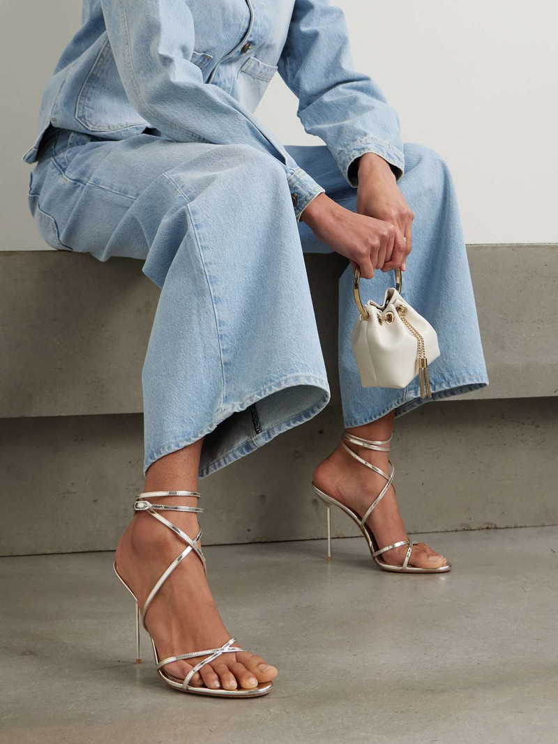 PARIS TEXAS Liz metallic-leather sandals Gold outlook