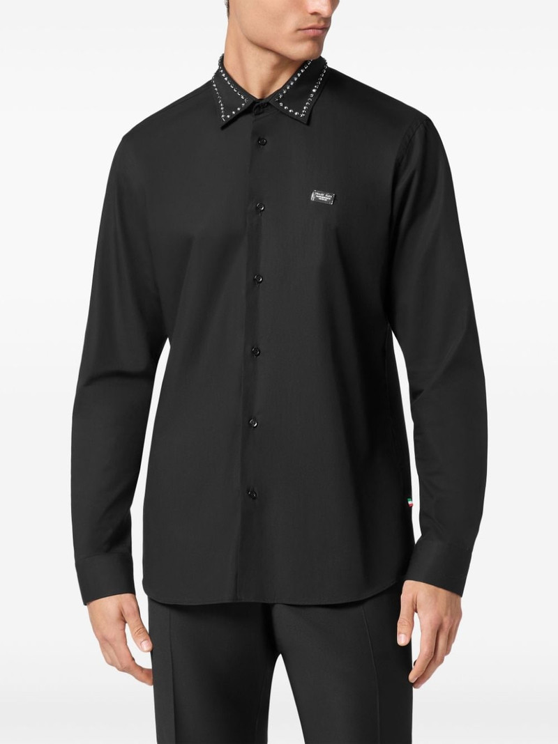PHILIPP PLEIN stud-embellished cotton shirt outlook