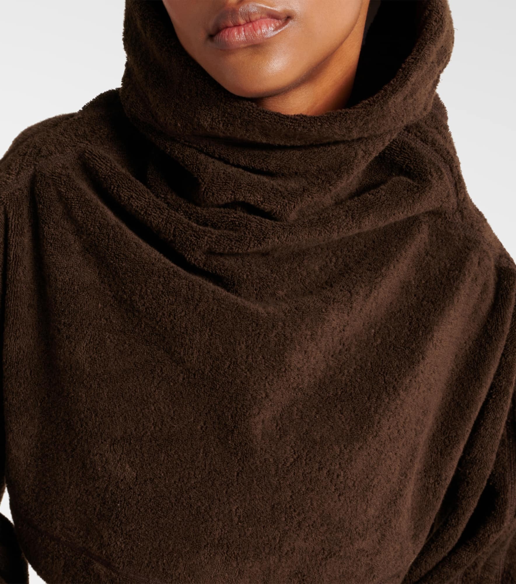 Cropped cotton terry hoodie - 4
