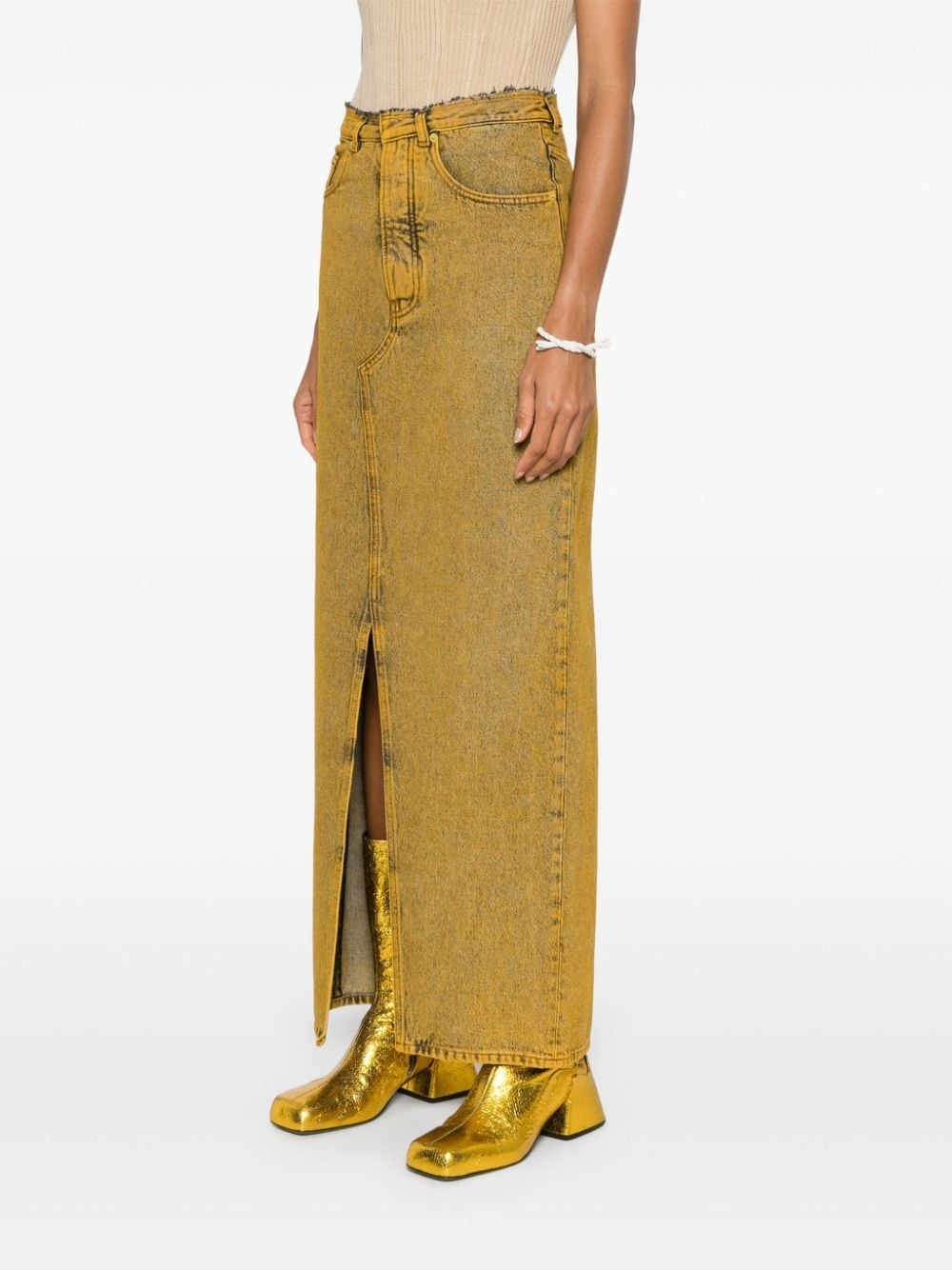 denim maxi skirt - 3
