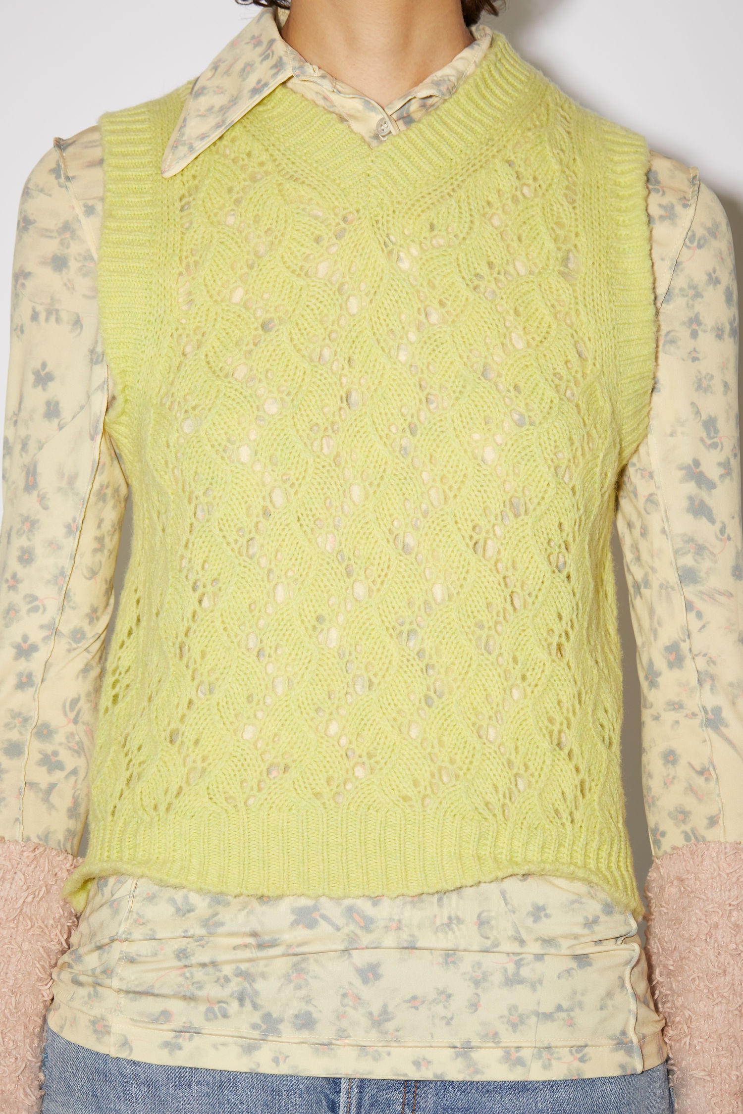 Shetland wool vest - Lemon yellow - 5