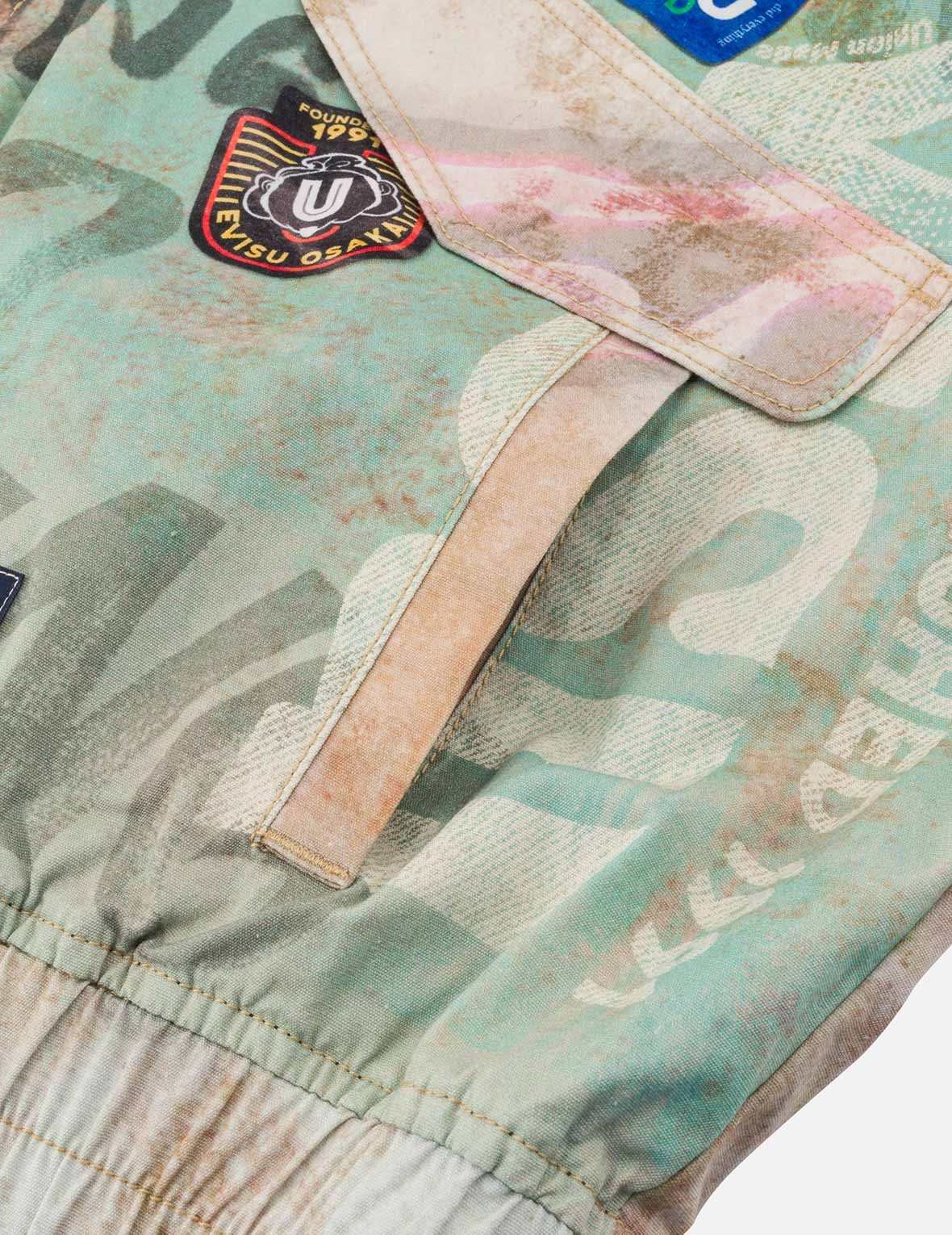 Graffiti Allover Print Boxy Zip Up Jacket - 10
