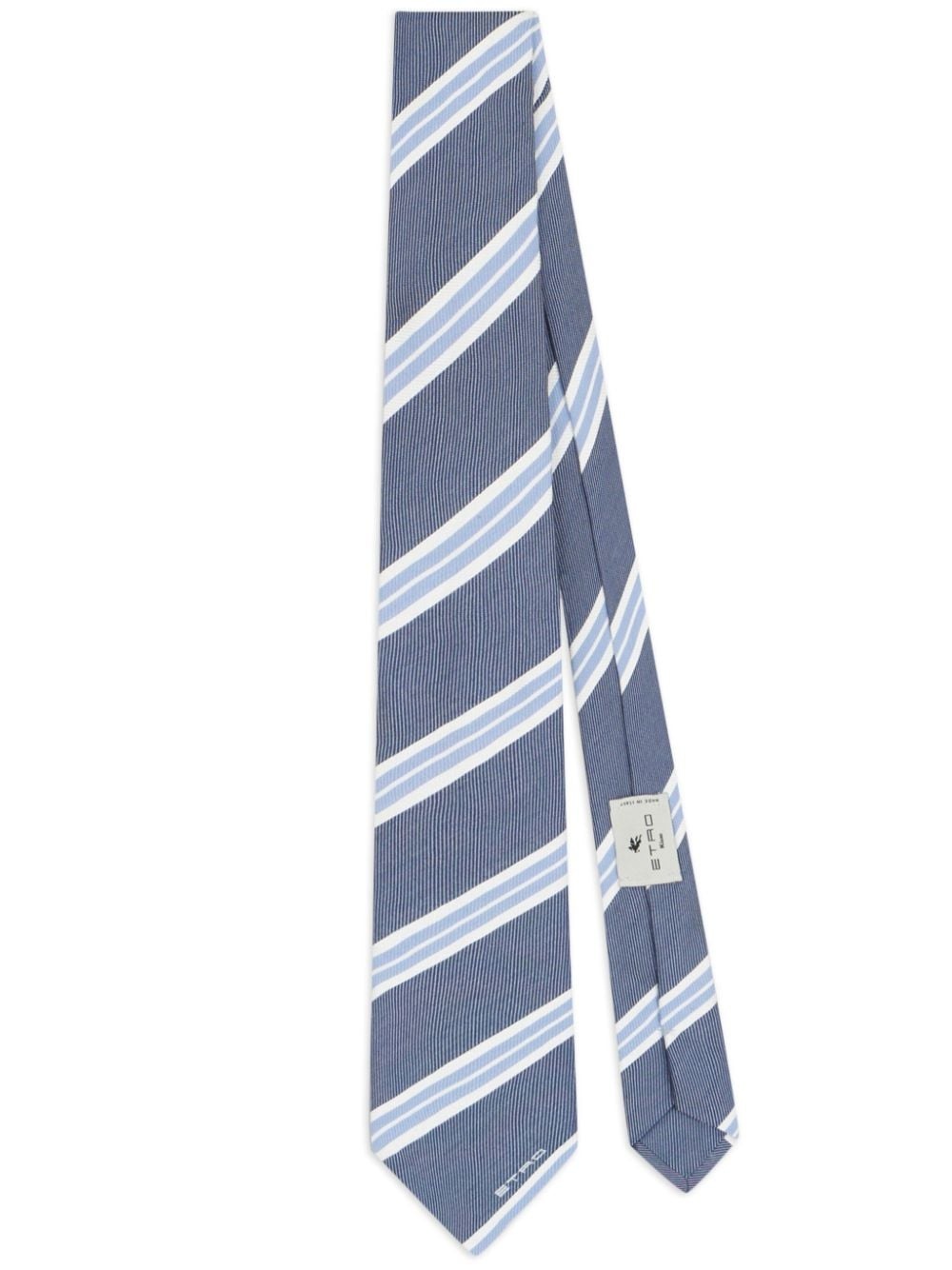 striped silk-cotton tie - 1