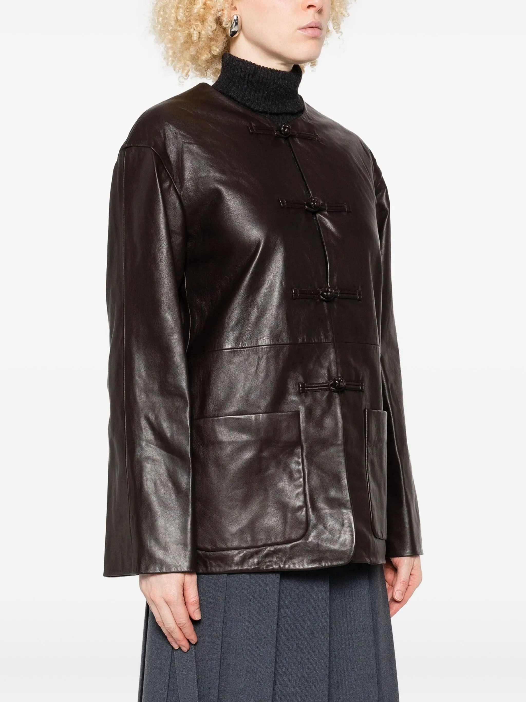 Rohe Frog-fastening Leather Jacket - 5