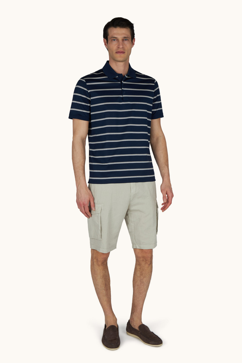 Paul & Shark DOUBLE MERCERISED COTTON JERSEY POLO WITH STRIPED PATTERN outlook