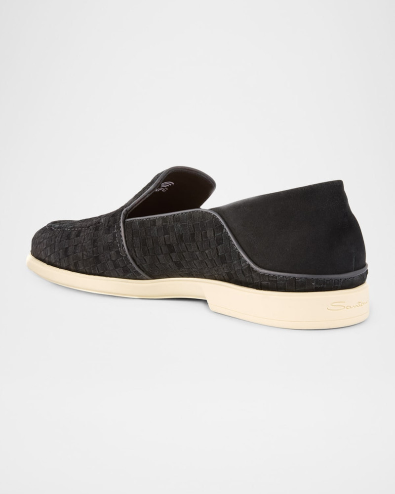 Men's Theo Woven Suede Loafers 5