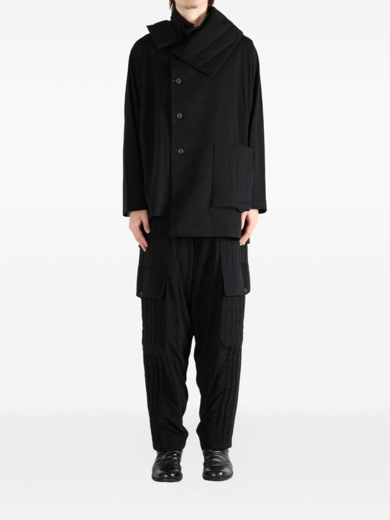 Yohji Yamamoto quilted-panelled coat outlook