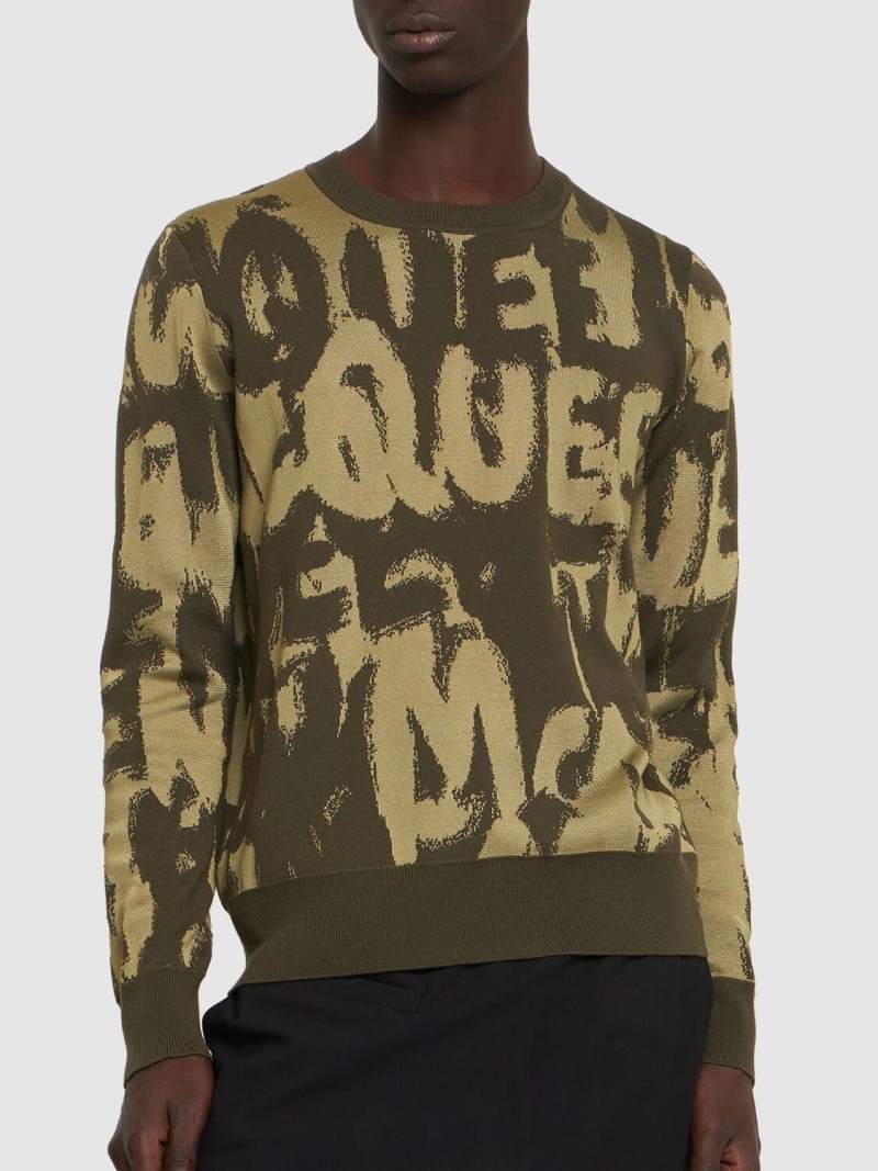 All over logo wool blend sweater - 3